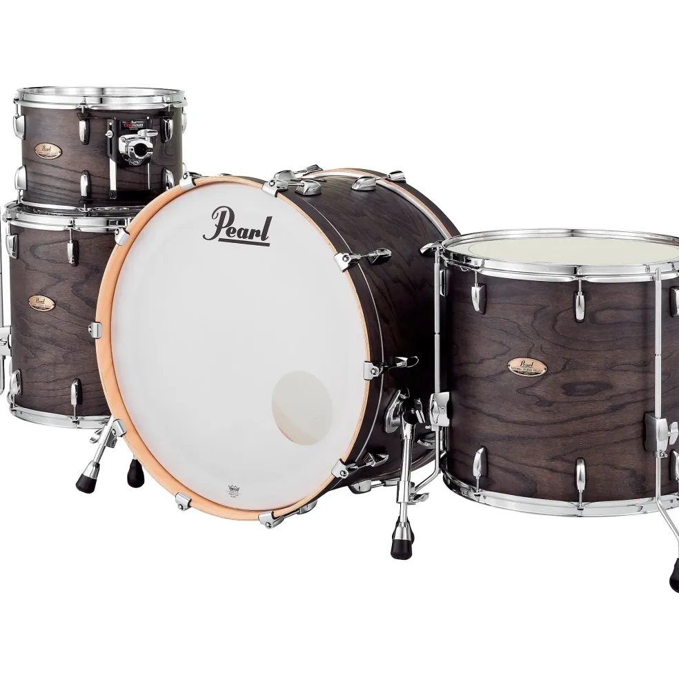 Pearl Session Studio Select 4-Piece Shell Pack With 24" Bass Drum Black Satin Ash