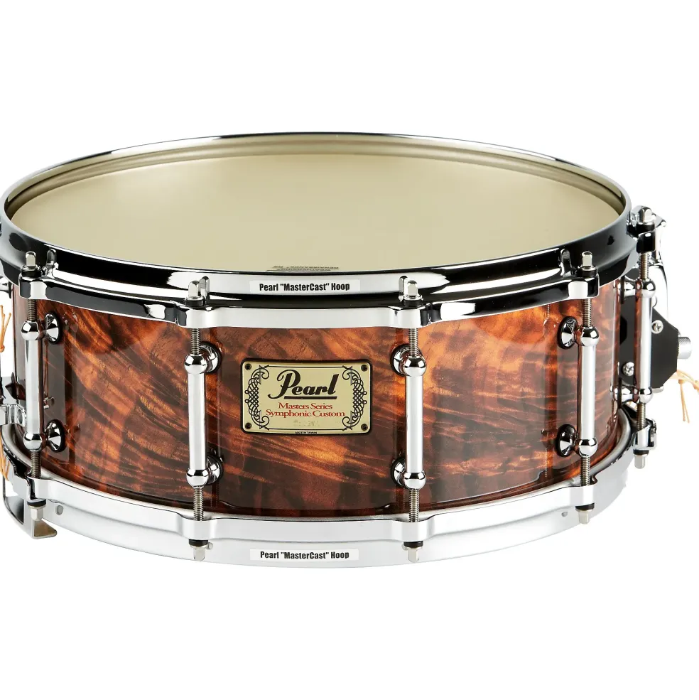 Pearl Symphonic Maple Snare Drum with Multi-Timbre Strainer Artisan II Natural Feathered Walnut (#468) 14x5.5