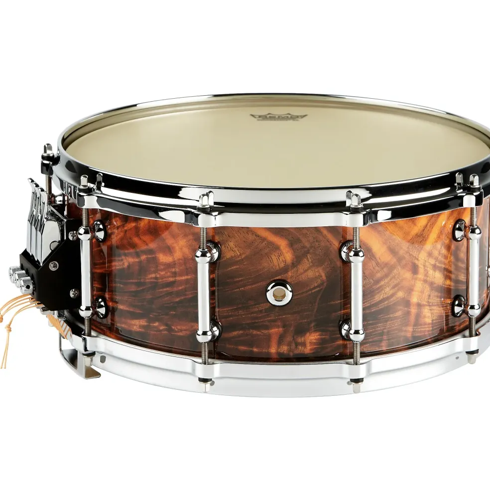 Pearl Symphonic Maple Snare Drum with Multi-Timbre Strainer Artisan II Natural Feathered Walnut (#468) 14x5.5