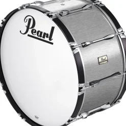 Pearl 24x14 Championship Series Marching Bass Drum Brushed Silver