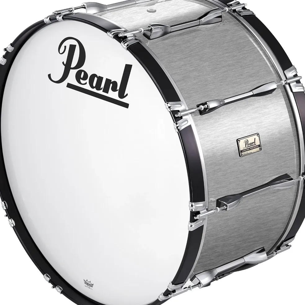 Pearl 24x14 Championship Series Marching Bass Drum Brushed Silver