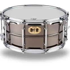 Pork Pie Big Black Brass Snare Drum With Tube Lugs and Chrome Hardware Black 14 x 6.5 in.
