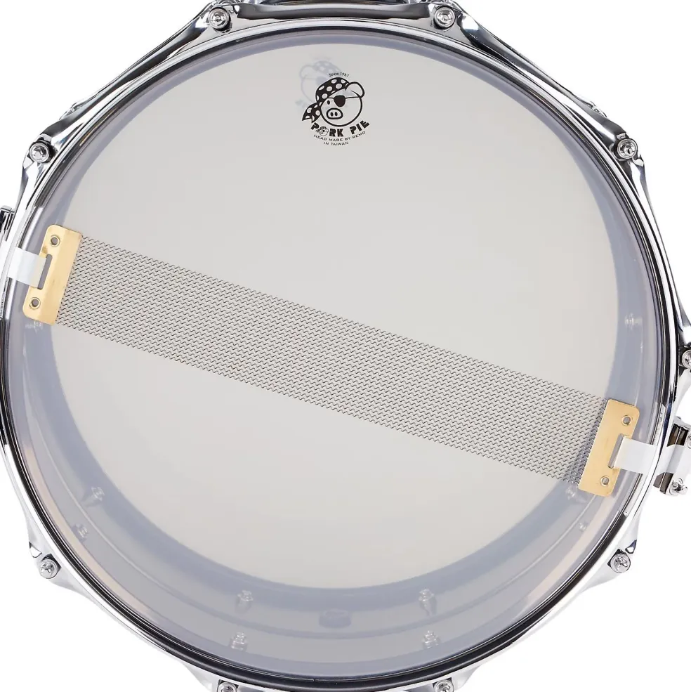 Pork Pie Big Black Brass Snare Drum With Tube Lugs and Chrome Hardware Black 14 x 6.5 in.