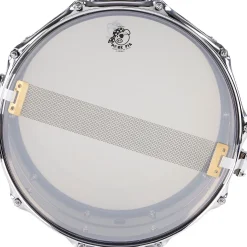 Pork Pie Big Black Brass Snare Drum With Tube Lugs and Chrome Hardware With Protection Racket Case