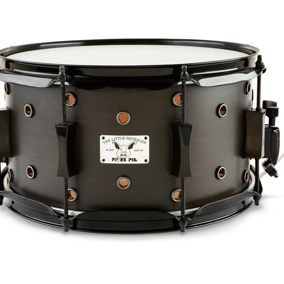 Pork Pie Little Squealer Snare Drum Satin Black Ebony 7 x 13 in.