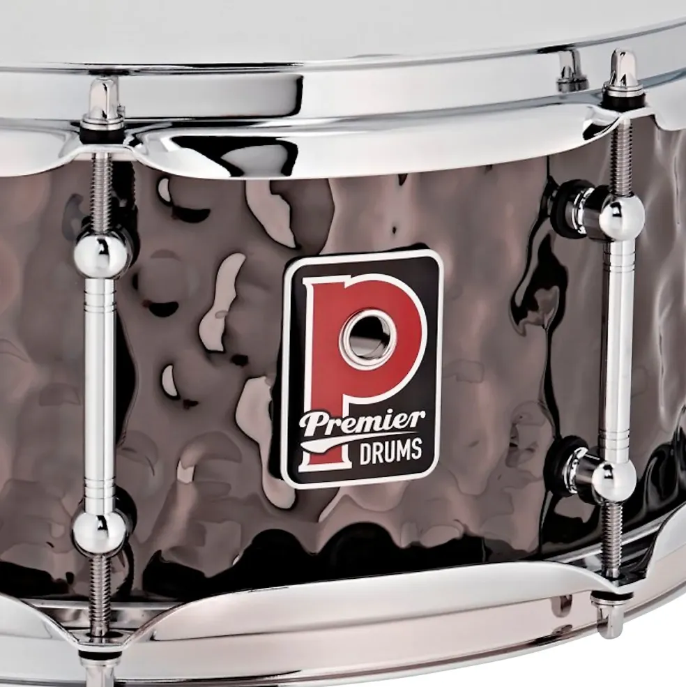Premier Beatmaker Hammered Brass Snare Drum 13 x 5.5 in. Black Chrome