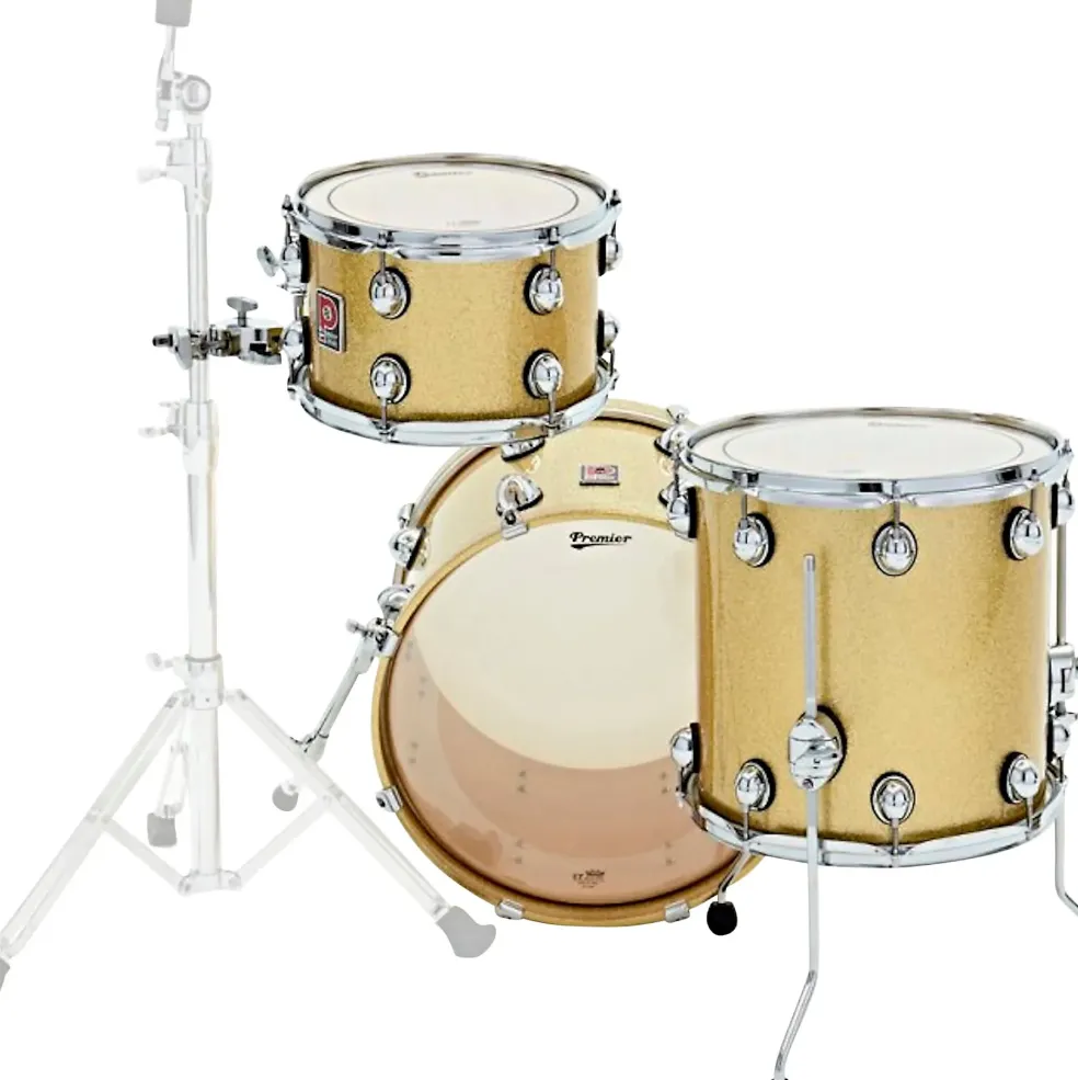 Premier Genista Heritage Birch 3-Piece Shell Pack With 18" Bass Drum Gold Sparkle