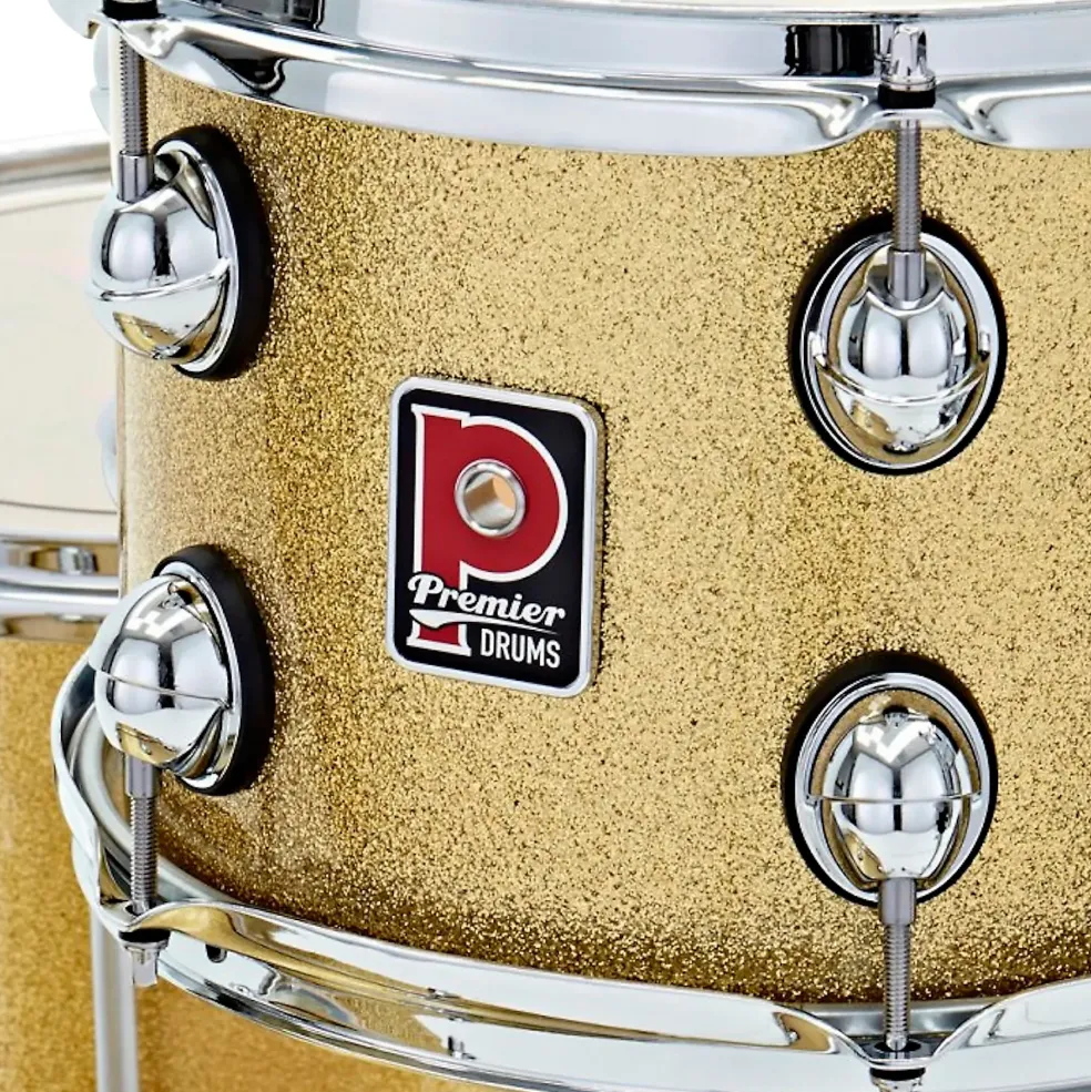 Premier Genista Heritage Birch 3-Piece Shell Pack With 18" Bass Drum Gold Sparkle