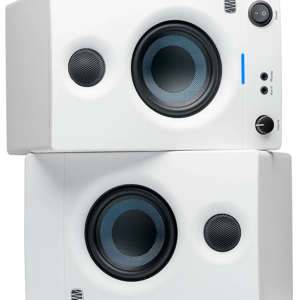 PreSonus Eris 2nd Generation 3.5" Powered Studio Monitors, Limited White