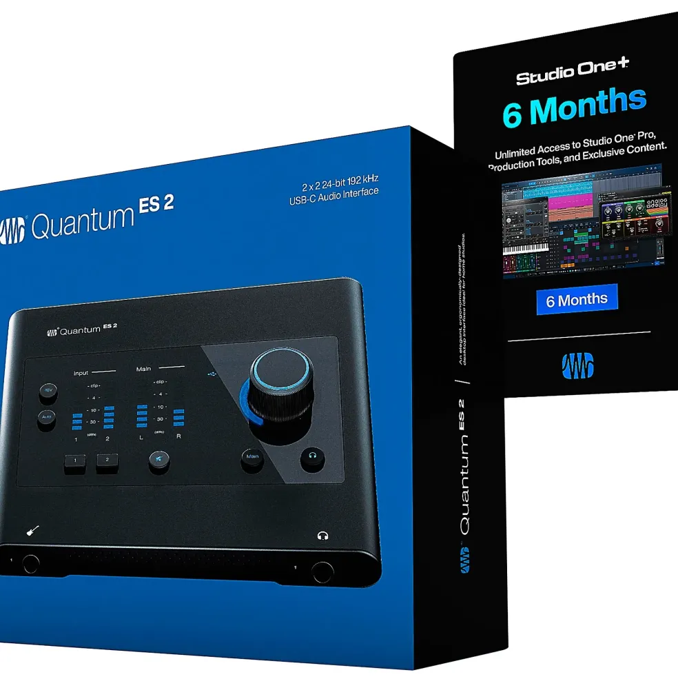 PreSonus Quantum ES2 Audio Interface with Eris 2nd Gen Studio Monitor Pair (Cables & Stands Included) STUDIO5