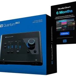 PreSonus Quantum ES2 Audio Interface with Yamaha HS Series Studio Monitor Pair (Cables & Stands Included) HS5 SG