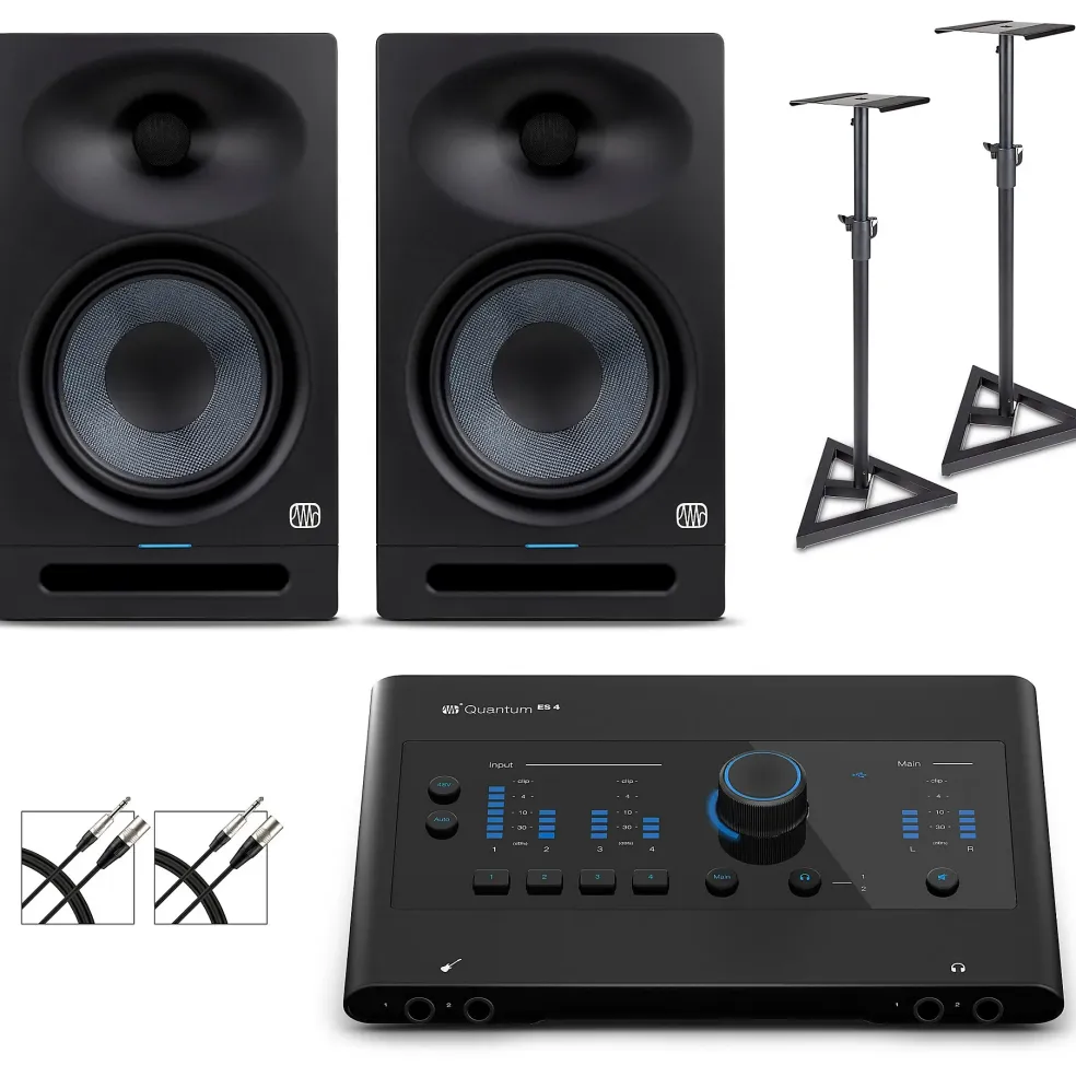 PreSonus Quantum ES4 Audio Interface with Eris 2nd Gen Studio Monitor Pair (Cables & Stands Included) STUDIO8