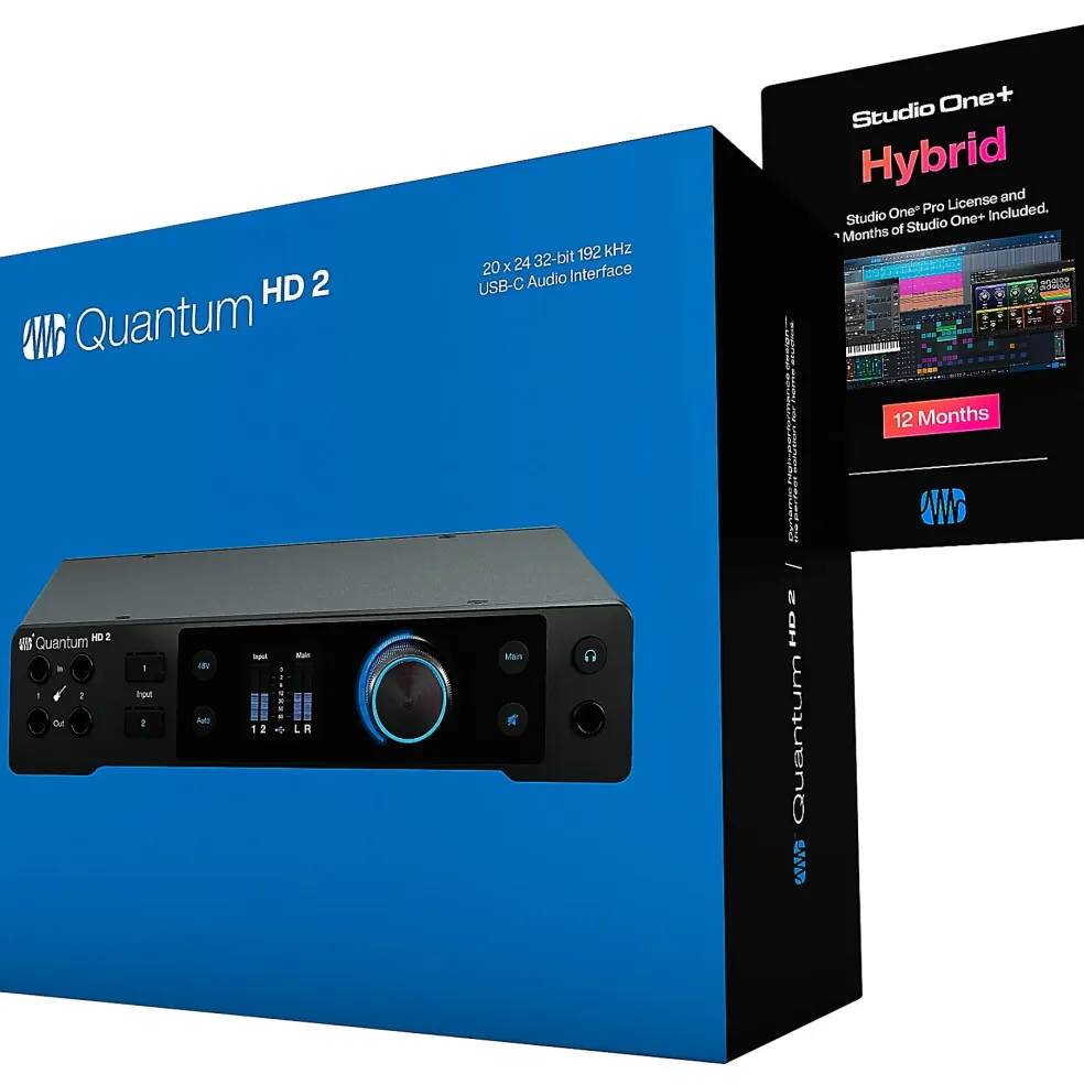 PreSonus Quantum HD2 Audio Interface with Adam Audio T Series Studio Monitor Pair (Cables & Stands Included) T7