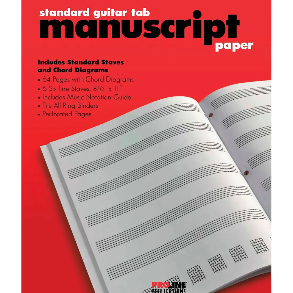 Proline Standard Guitar Tablature Manuscript Paper Pad