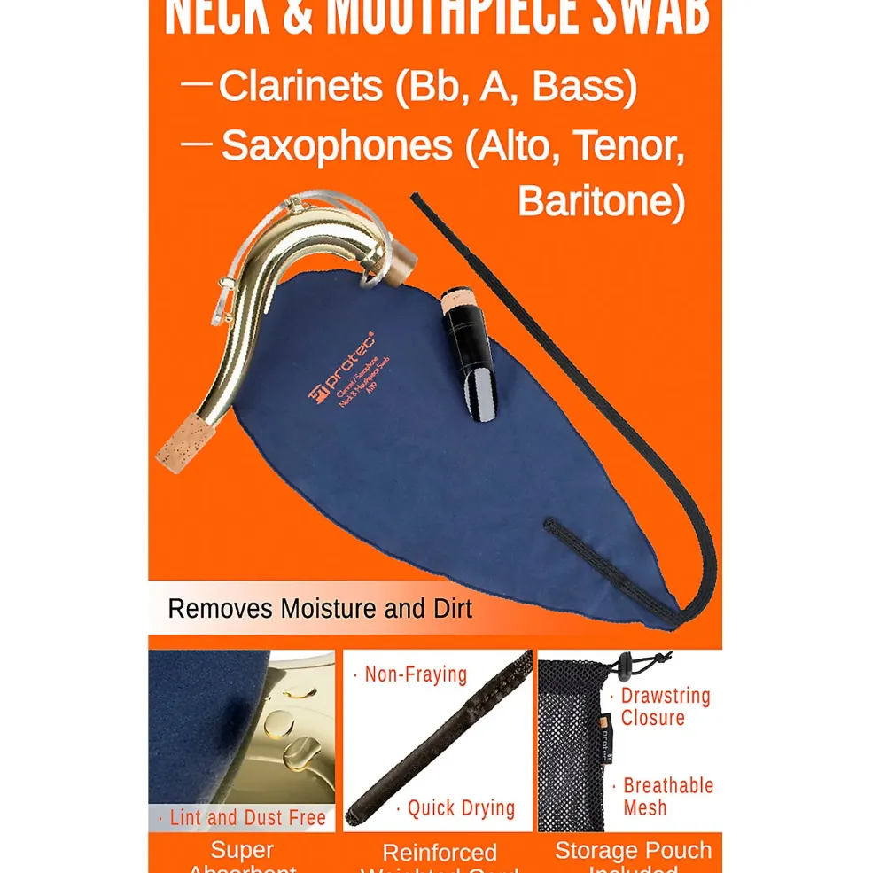 Protec Clarinet / Saxophone Neck and Body Cleaning Swab