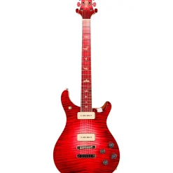 PRS Private Stock McCarty 594 with P90s Curly Maple Top African Ribbon Mahogany Back Stained Curly Maple Fretboard with Pattern Vintage Neck Electric Guitar Blood Red Glow