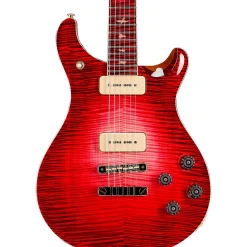 PRS Private Stock McCarty 594 with P90s Curly Maple Top African Ribbon Mahogany Back Stained Curly Maple Fretboard with Pattern Vintage Neck Electric Guitar Blood Red Glow