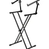 Quik-Lok Double Brace Double Tier Keyboard Stand