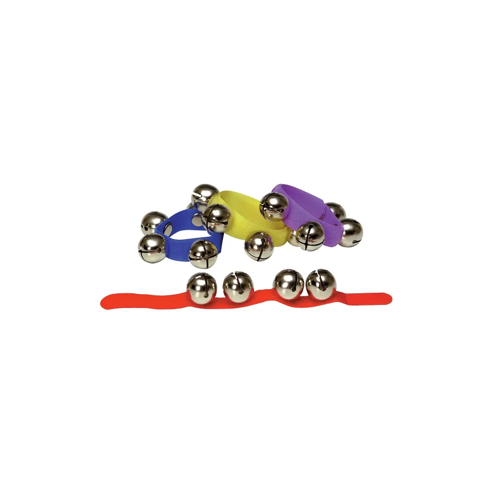 Rhythm Band Colored Velcro Wrist and Ankle Bells 12 Pack