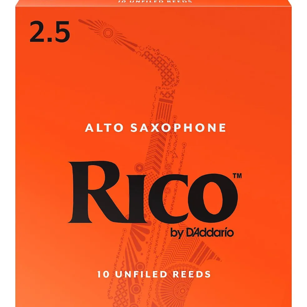 Rico Alto Saxophone Reeds, Box of 10 Strength 2.5