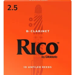 Rico Bb Clarinet Reeds, Box of 10 Strength 2.5