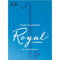 Rico Royal Bass Clarinet Reeds, Box of 10 Strength 3