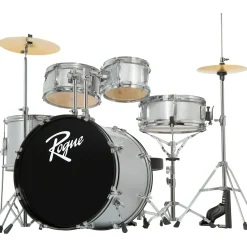 Rogue Junior Kicker 5-Piece Drum Set Metallic Silver