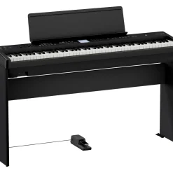 Roland FP-E50 Digital Piano With Matching Stand and Sustain Pedal Black