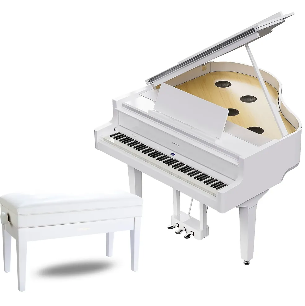 Roland GP-9 Digital Grand Piano With Bench Polished White