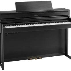 Roland HP704 Digital Upright Piano With Bench Charcoal Black