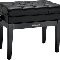 Roland RPB-500-US Piano Bench, Vinyl Seat, Music Compartment Satin Black