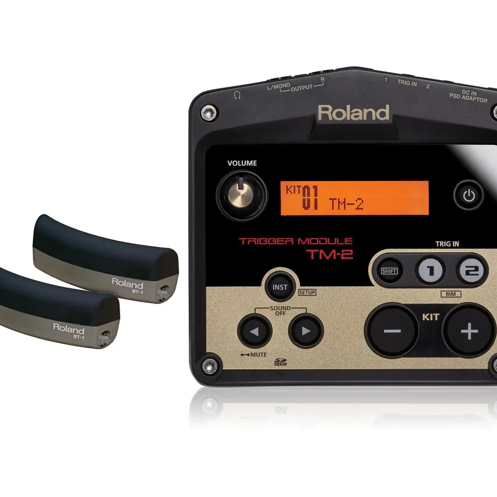 Roland TM-2 Drum Trigger module with 2 BT-1 Bar Trigger pads