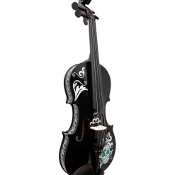 Rozanna's Violins Mariachi Black Sugar Skull Series Violin Outfit 3/4