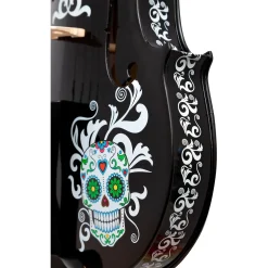 Rozanna's Violins Mariachi Black Sugar Skull Series Violin Outfit 3/4