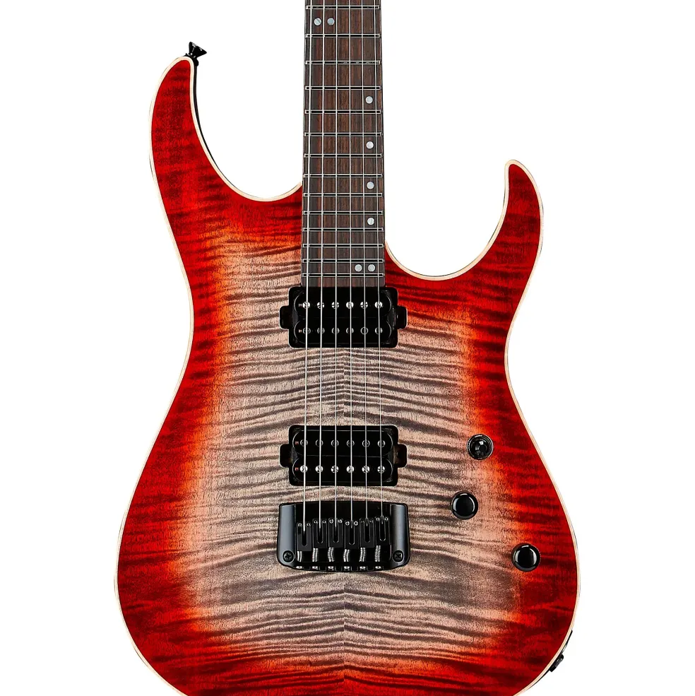Schecter Guitar Research Custom Shop Sunset 24-6 Hipshot Electric Guitar Red Stain Black Burst
