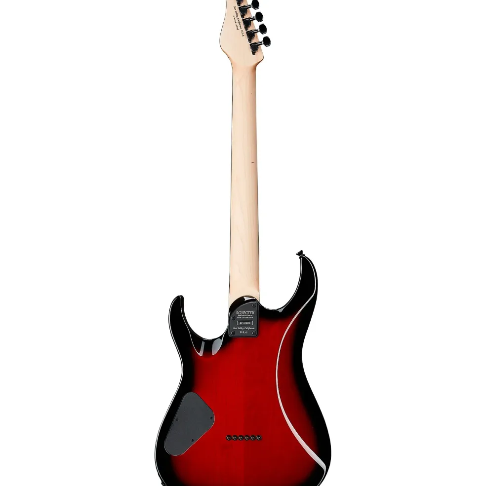 Schecter Guitar Research Custom Shop Sunset 24-6 Hipshot Electric Guitar Red Stain Black Burst