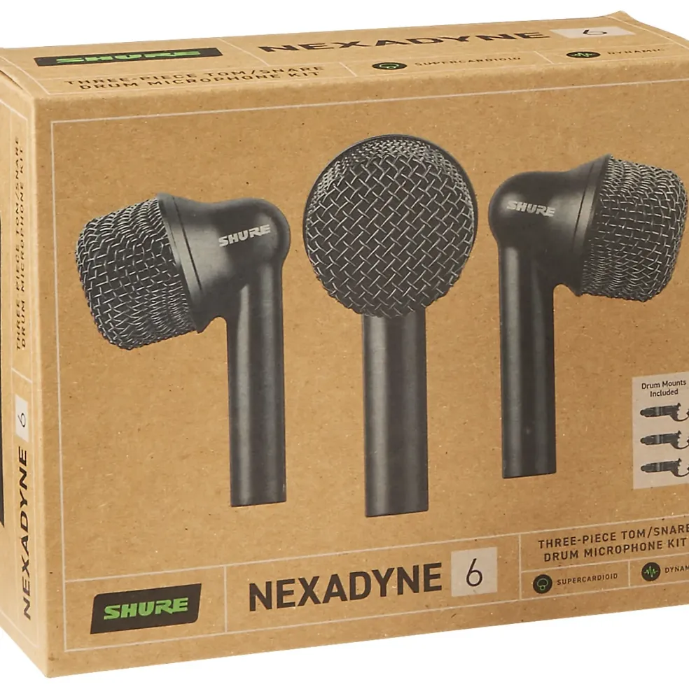 Shure Nexadyne Tom Mic, XLR, Black, 3 Pack Black