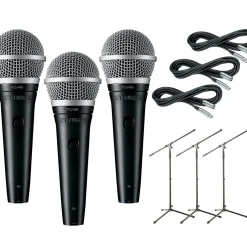 Shure PGA48 3-Pack Mic and Stand Kit