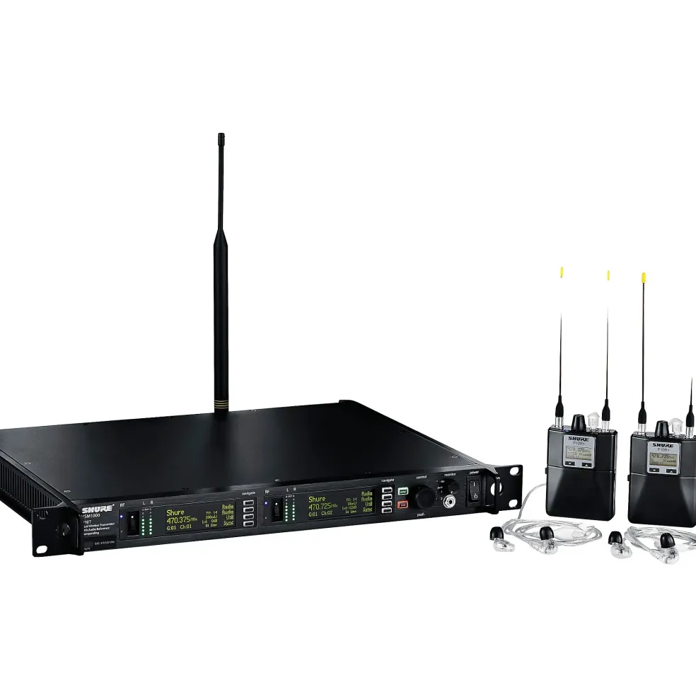 Shure PSM1000 Personal Monitor System With Dual Transmitter, Two Diversity Bodypack Receivers and Two SE425 Earphones, Band G10 470-542mHz Band J8A