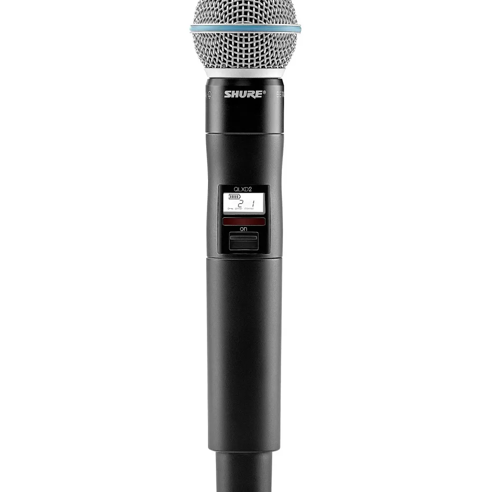 Shure QLXD2/BETA58A Wireless Handheld Microphone Transmitter With Interchangeable BETA 58A Microphone Capsule Band G50
