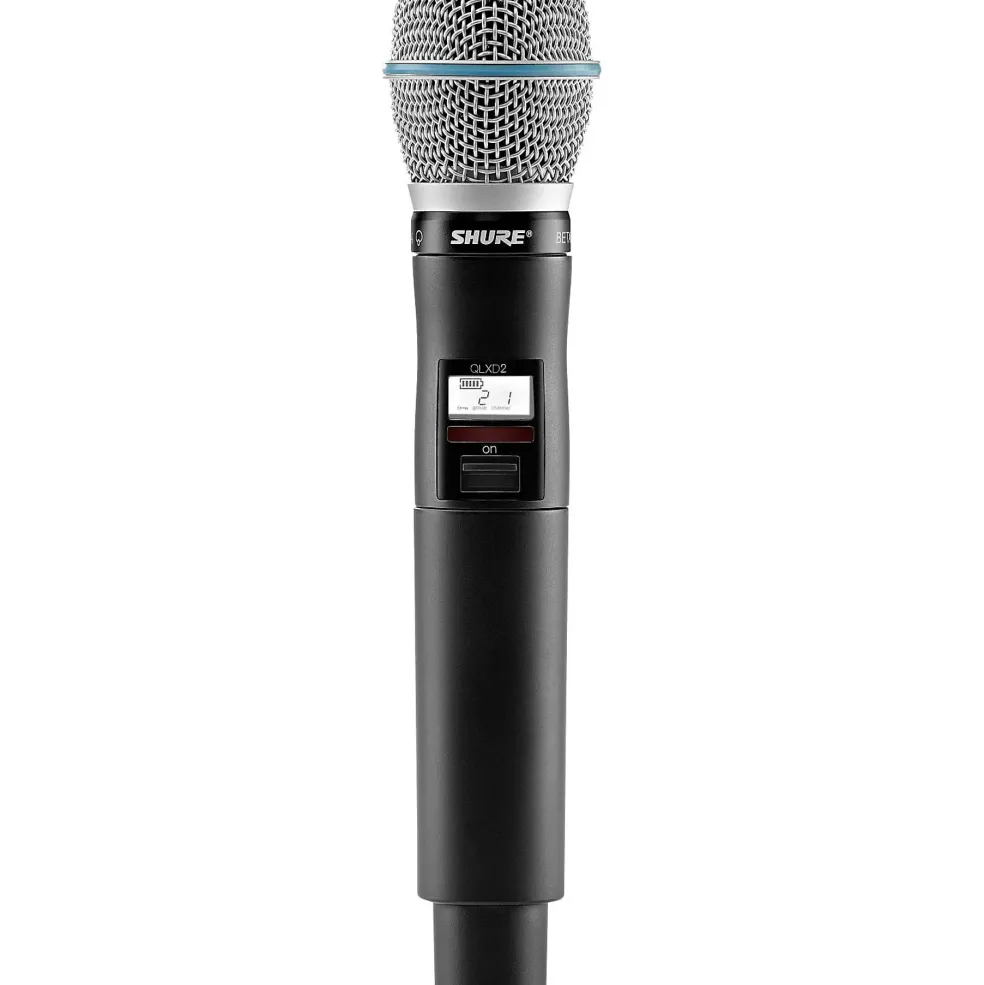 Shure QLXD2/BETA87C Wireless Handheld Microphone Transmitter With Interchangeable BETA 87C Microphone Capsule G50