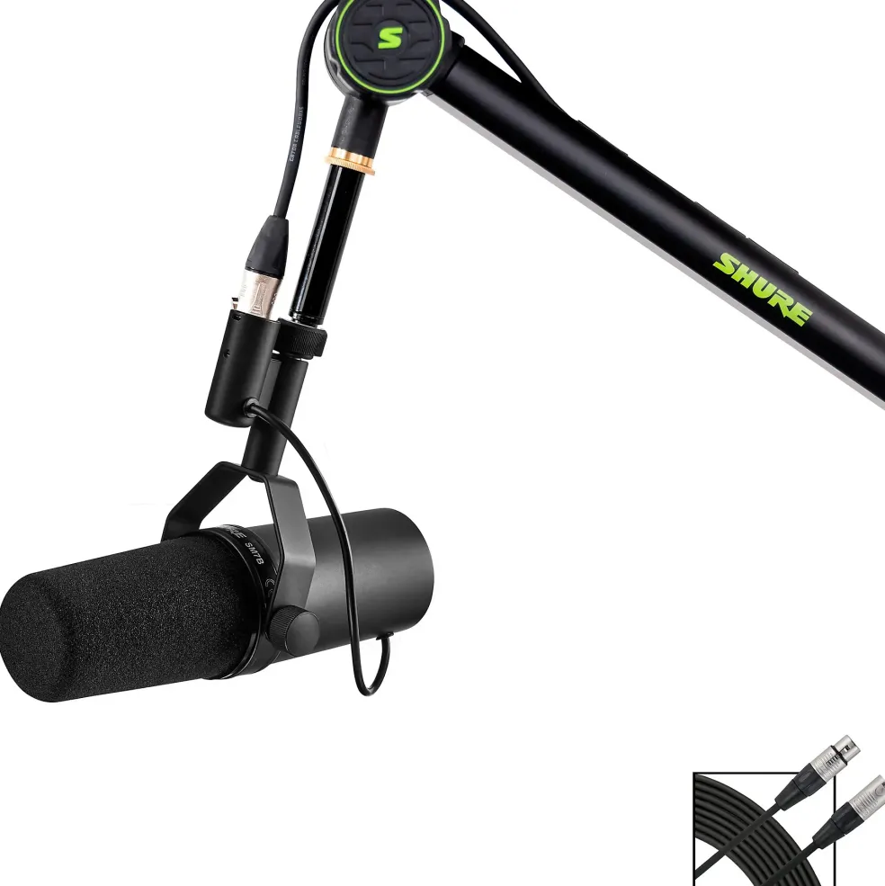 Shure Shure Deluxe Articulating Desktop Mic Boom Stand with SM7B Microphone and 15' XLR Cable