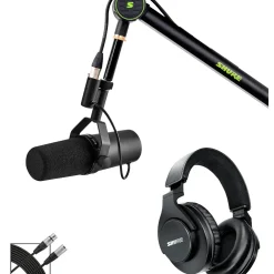 Shure Shure Deluxe Articulating Desktop Mic Boom Stand with SM7B Microphone, SRH440A Headphones and 15' XLR Cable
