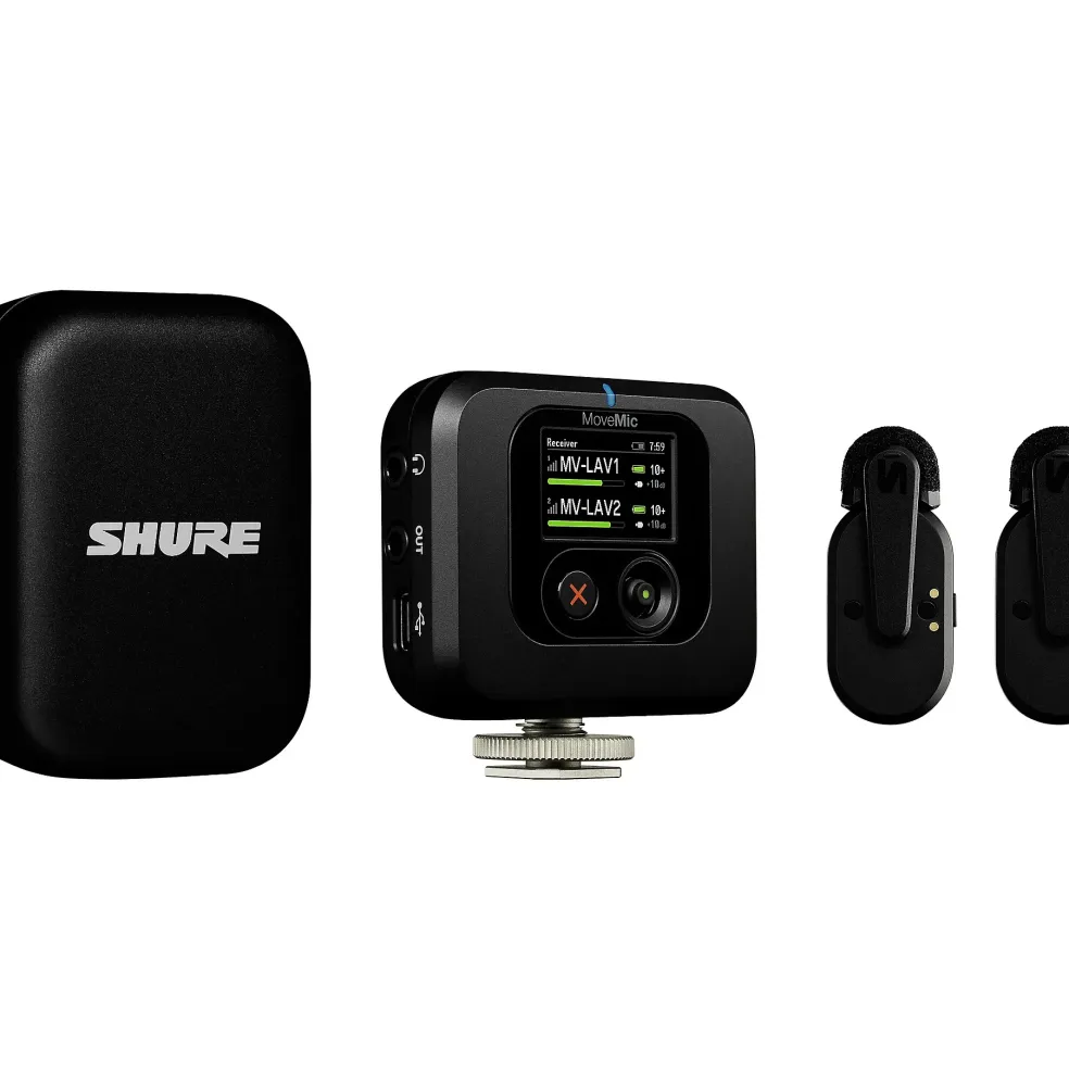Shure Shure MoveMic Kit Two-Channel Wireless Lavalier Microphone System With MoveMic Receiver