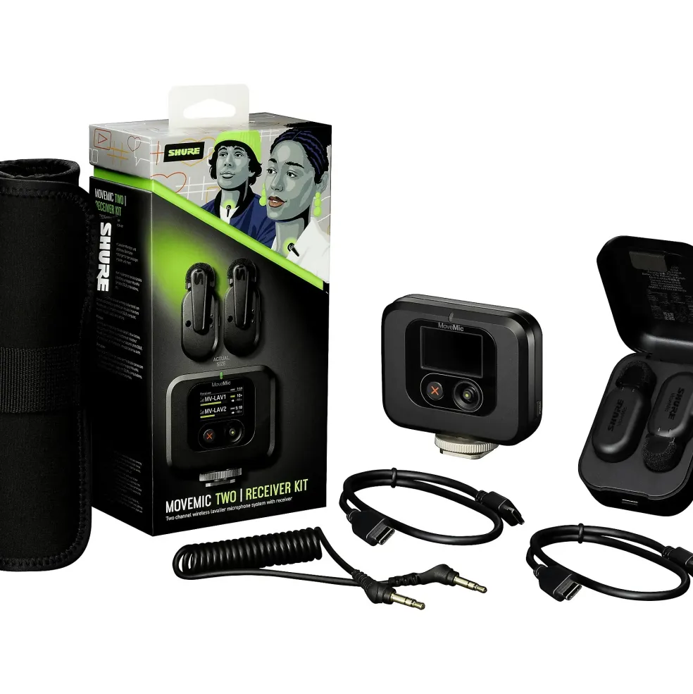 Shure Shure MoveMic Kit Two-Channel Wireless Lavalier Microphone System With MoveMic Receiver