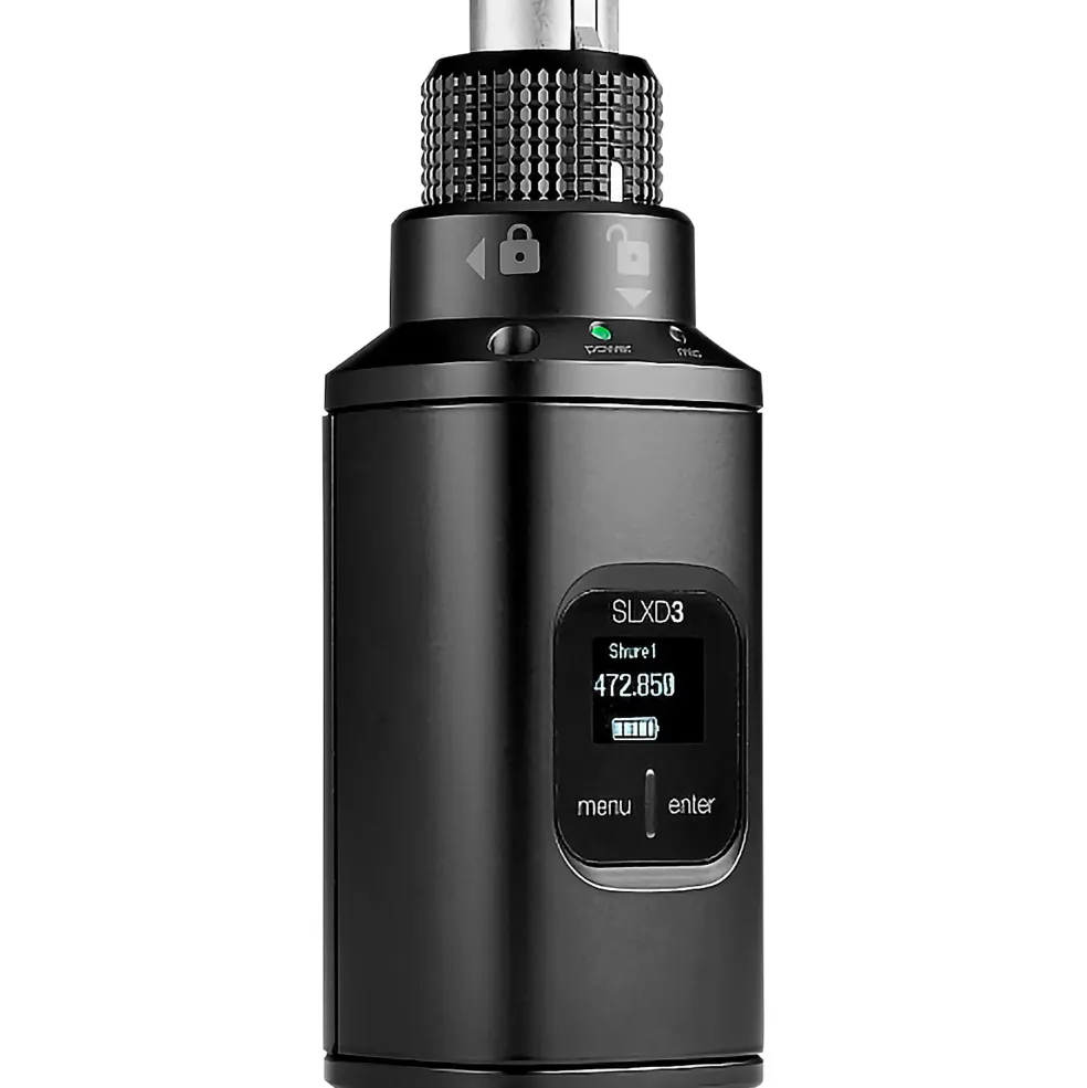 Shure SLXD35 Portable Digital Wireless Plug-On System with SLXD3 XLR Plug-On Transmitter - Band G58 Band J52