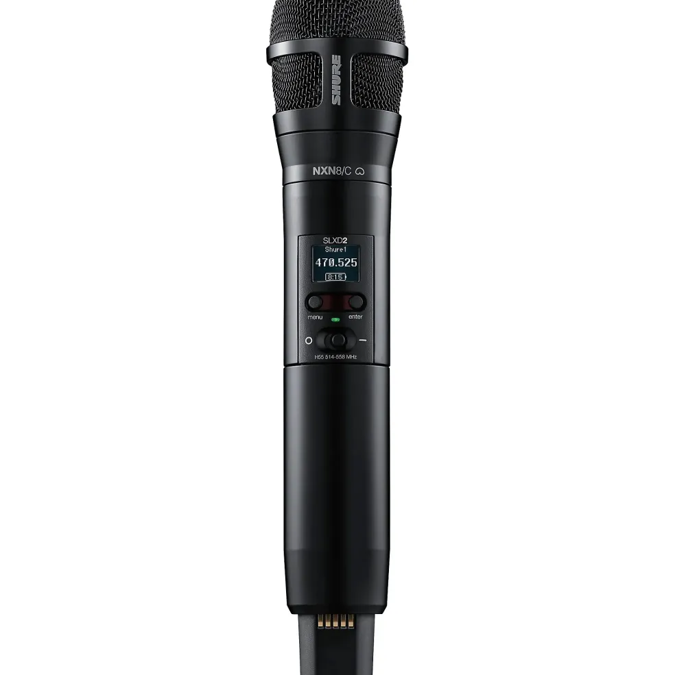 Shure SLXD24D/N8C Dual-Channel Digital Wireless Handheld Microphone System with Nexadyne 8/C Cardioid Capsules (G58: 470 to 514 MHz) Band G58 Black
