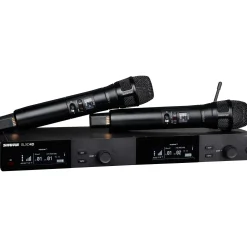 Shure SLXD24D/N8S Dual-Channel Digital Wireless Handheld Microphone System with Nexadyne 8/S Supercardioid Capsules (G58: 470 to 514 MHz) Band H55 Black