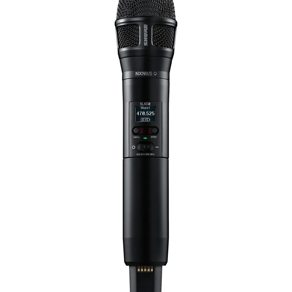 Shure SLXD24D/N8S Dual-Channel Digital Wireless Handheld Microphone System with Nexadyne 8/S Supercardioid Capsules (G58: 470 to 514 MHz) Band H55 Black