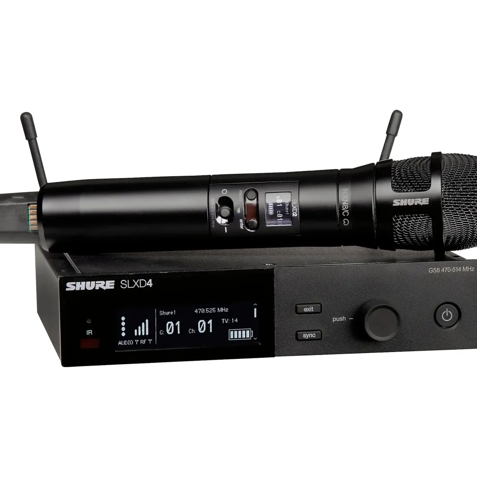 Shure SLXD24/N8C Digital Wireless Handheld Microphone System With Nexadyne 8/C Cardioid Capsule, Band G58: 470-514MHz Band H55 Black